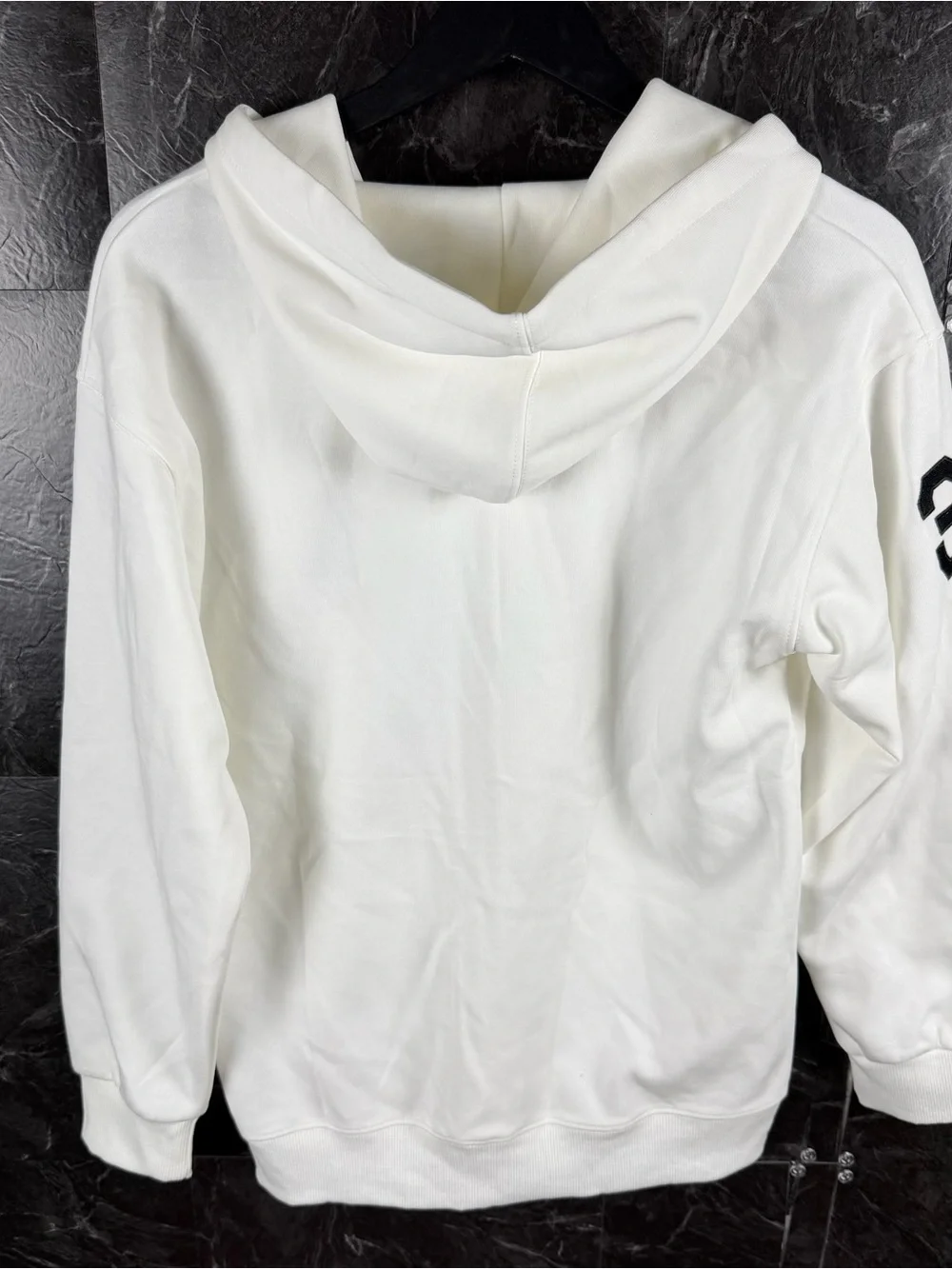 Polo Ralph Lauren White Knit Big Pony Fleece Zip Hoodie Medium